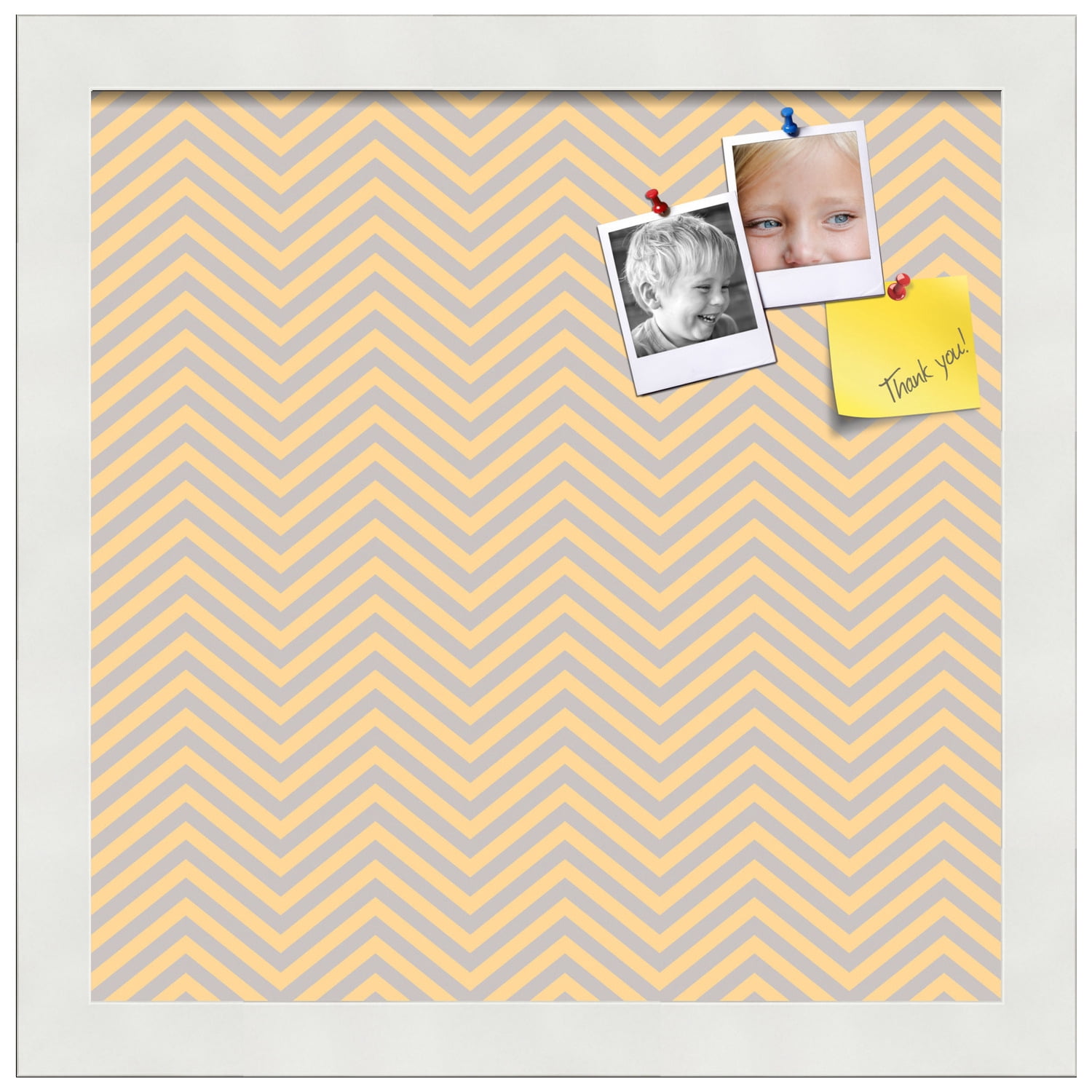 PinPix ArtToFrames 10x10 Custom Cork Bulletin Board    Poster Board Has a Fabric Style Canvas Finish, Framed in Satin White Frame (PinPix-263)