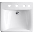 thumbnail image 2 of Kohler 2053-R-0 20 x 18 in. Wall-Mount Concealed Arm Carrier Bathroom Sink with 8 in. Widespread Faucet Holes & Right-Hand Soap Dispenser Hole - White, 2 of 3