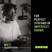 Shure MV7 Podcast Microphone (Black) for Podcasting, Home Recording and Gaming