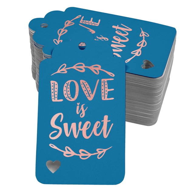 Inkdotpot Rose Gold Foil Paper Hang Tags Love Is Sweet Wedding Favor Tags 100 Pack