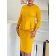 thumbnail image 5 of 3XL Plus Size 2024 Verano Otoño Mujeres Elegante Oficina Vestidos Midi Señoras Bodycon Cuello Redondo Moda Sexy Trabajo Vestido Lápiz, 5 of 5