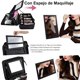 thumbnail image 5 of XL Grande Estuche de Maquillaje de Viaje 3 Capas - Con Espejo, 41x30x13cm Bolsa de Cosm&eacute;tico Impermeable con Divisor Ajustable, Gran Capacidad Organizador de Maquillaje Impermeable (Grande, 5 of 8