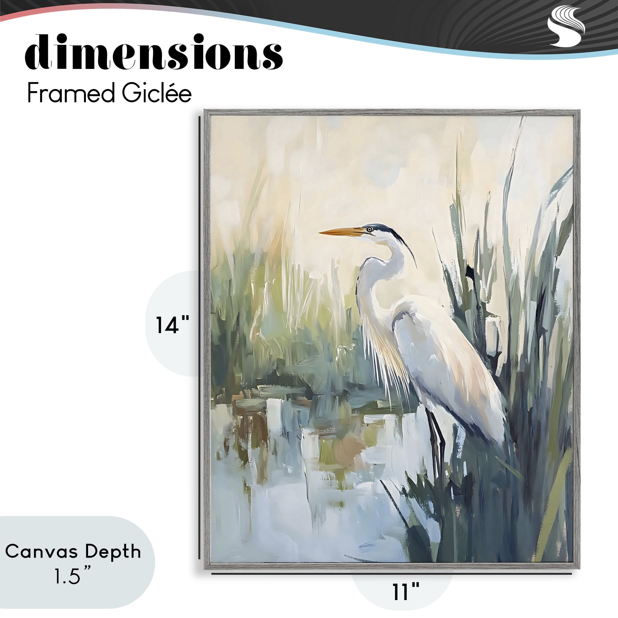 Stupell Industries King Of The Marsh Gray Framed Giclee Art, design by Creative Studio
