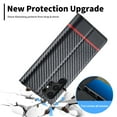 thumbnail image 4 of SaniMore Case for Samsung Galaxy S23 Ultra 2023, Carbon Fiber Skin PU Leather Flip Case Kickstand Card Slots Cash Pocket Full Protetcion Shockproof Anti-drop Case for Galaxy S23 Ultra, Horizontal Line, 4 of 13
