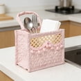thumbnail image 5 of Storage Basket Boho Woven Fabric Storage Basket,Large Collapsible Floral Laundry Hamper Portable Folding Storage for Clothes Toys （Pink）, 5 of 6