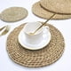thumbnail image 5 of Manteles individuales de paja de 20 cm, redondos, tejidos a mano (3 piezas), manteles individuales de alta calidad, salvamanteles, manteles individuales aislantes resistentes al calor, 5 of 5