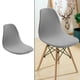 thumbnail image 4 of Funda de asiento de silla Shell de estilo moderno de mediados de siglo para hogar, hotel, funda de jacquard suave gris claro, 4 of 9