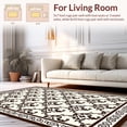 thumbnail image 2 of ODIKA 4'x6' Machine Washable Non-Slip Area Rug, Classical Trellis Vine Pathway Exquisite Luxury High Traffic Rug with Pad, Brown, 446851, 2 of 8