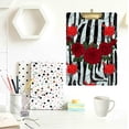 thumbnail image 4 of FMSHPON Zebra Stripes Red Rose Clipboard Hardboard Wood Nursing Clip Board and Pull for Standard A4 Letter 13x9 inches, 4 of 7