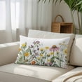 thumbnail image 6 of Spring Wildflowers Throw Pillow Covers Summer Country Style Plants Leaf Flowers Decorative Lumbar Pillow Cover Rectangle Cushion Case for Sofa Couch Bed Living Room Bedroom 20 X 26 Inches, 6 of 9