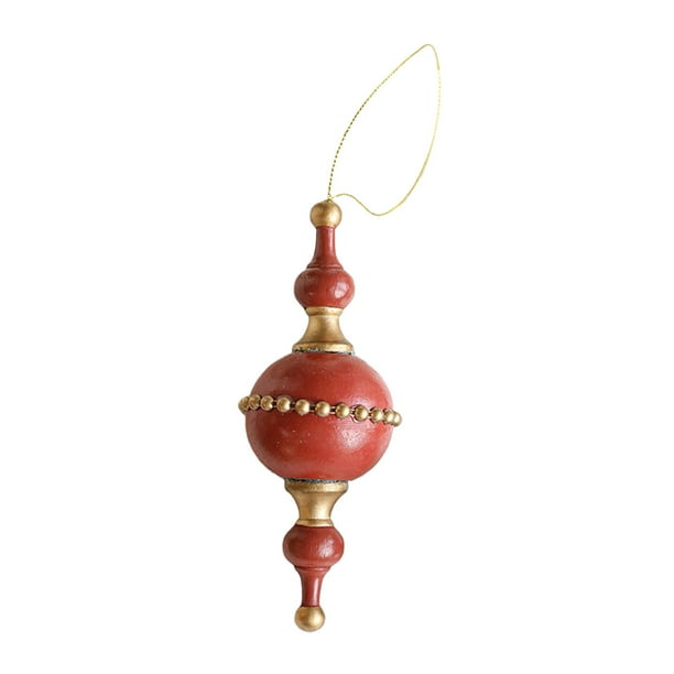 Adornos de bolas para árbol de Navidad, colgantes de madera reutilizables e irrompibles, para árbol Rojo