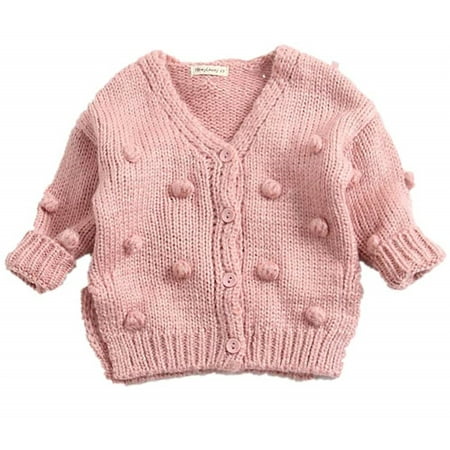 

Bagilaanoe Toddler Baby Girl Knit Cardigan Long Sleeve Sweater V Neck Knitwear Coat 6M 12M 18M 24M 3T Kids Fall Casual Tops Outwear