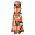 thumbnail image 5 of Bright Color Block Dress Summer Geometric Aesthetic Boho Beach Long Dresses Women Elegant Maxi Dress Gift, 5 of 7