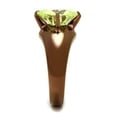 thumbnail image 4 of Luxe Jewelry Designs Women's Stainless Steel Coffee Light Ion Plated Ring with Apple Green CZ, 4 of 4