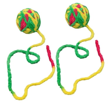 Raindrops 2Pcs Cat Wool Yarn Balls Interactive Chewing Teaser Toys Pet Supplies (Random Color)