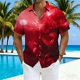 thumbnail image 4 of UVEASISHA Mens Valentines Day Hawaiian Shirt Big and Tall Fashion Heart Print Button Down Shirts Regular Fit Casual Short Sleeve Party Shirt Red 5XL, 4 of 5