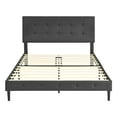 thumbnail image 4 of DeCoro Cambridge Upholstered Wooden Platform  Bed Frame, King, Dark Grey, 4 of 11