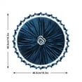 thumbnail image 5 of Ice Flower Velvet Pleated Round Pumpkin Floor Pillow Series Decorative Throw Pillow, 15" x 15" Round, Blue, 5 of 9