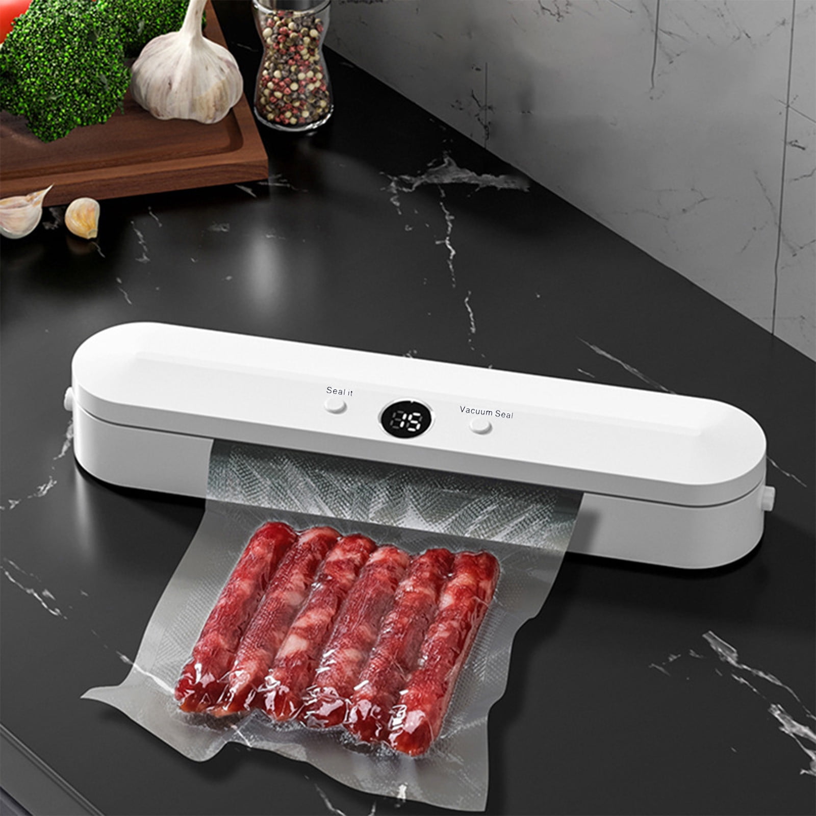 Food Storage Bags for Vacuum Sealer, Automatic 110V 120W with 85Kpa Powerful Vacuum for Food Preservation Sealing Packing System