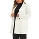 thumbnail image 4 of Blazers de mujer de tallas grandes Agnes Orinda con solapa y botones, chaquetas de trabajo con bolsillos, Blazer 1X blanco, 4 of 6