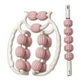 thumbnail image 3 of Rodillo de masaje para piernas, masajeador de mano de 360 degree para relajación muscular. rosa blanco, 3 of 9