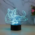 thumbnail image 3 of Lámpara de ilusión 3D Luz de noche LED, lámpara de noche óptica 7 colores cambiantes Lámpara para niños con botón táctil y cable USB Lámpara para dormir, Gato JAMW Sencillez, 3 of 4