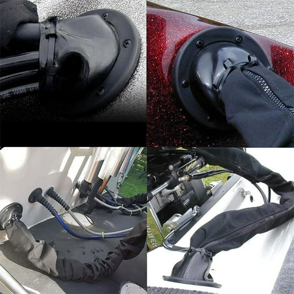 Marine Transom Boat Steering Cable Boot Motorwell With Wire Tie Dia 120Mm Black Yacht Marine Boat Engine Rigging & Cable Protect Fangkenuo