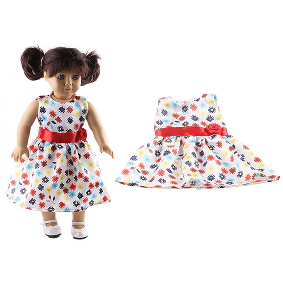 Doll Dress Cloth Flower Gear Pattern Toy Doll Clothes Mini Outfit for 18in Doll