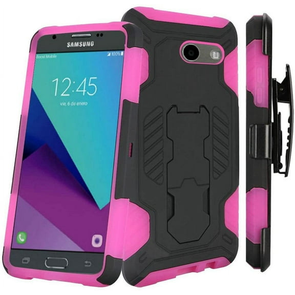 GSA Supercoil Hybrid Case Holster Pink Black For Samsung Galaxy J3 (2017),, J327