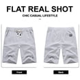 thumbnail image 4 of Men's Cotton Shorts Casual Elastic Waist Drawstring Summer Beach Vacation Yoga Golf Shorts with Zipper Pockets, 4 of 7