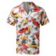 thumbnail image 3 of Camisas Para Hombre Top de primavera y verano para hombre, blusa informal holgada de manga corta con cuello vuelto y estampado Hawaiano, blusa informal con botones (Yellow, L), 3 of 3