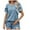 Blue, variant on Annhoo Summer Tops for Women Cute Petal Short Sleeve Round Neck Dressy Shirts Fashion Lace Crochet Outfits