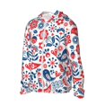 thumbnail image 2 of Pofeuu Birds Flowers Print Sun Protection Outdoor Lightweight Full Zip UV Cooling Hoodie Long Sleeve Summer Clothing for Outdoor Hiking-Medium, 2 of 5