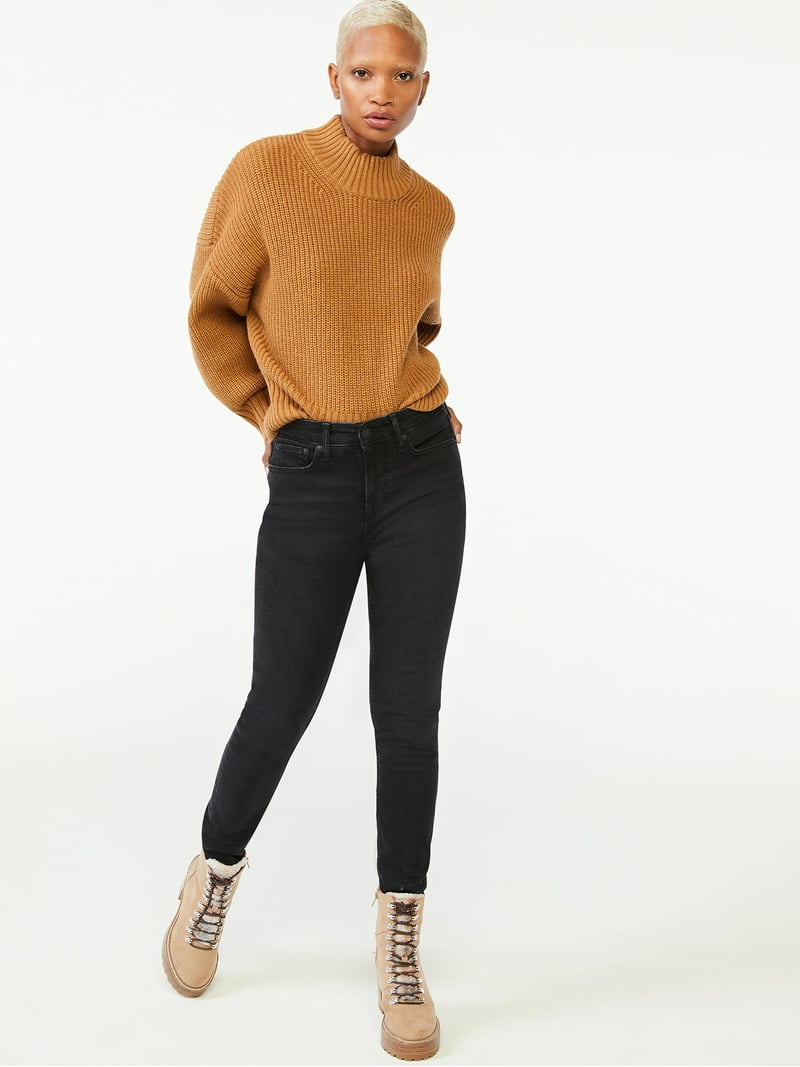 Free Assembly Women's Oversized Mock Neck Sweater - Walmart.com