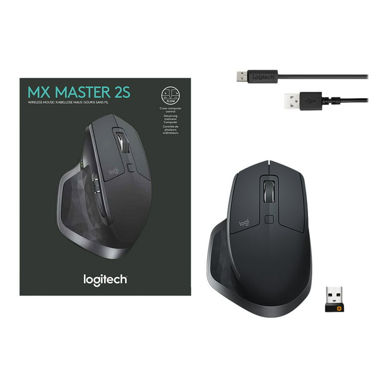 Logitech MX Master 2S Wireless Mouse with Flow Cross-Computer Control and  File Sharing for PC and Mac, Graphite 
