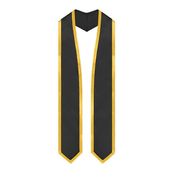 Endea Graduation Black/Gold Plain Graduation Stole with Trim Color  Classic End