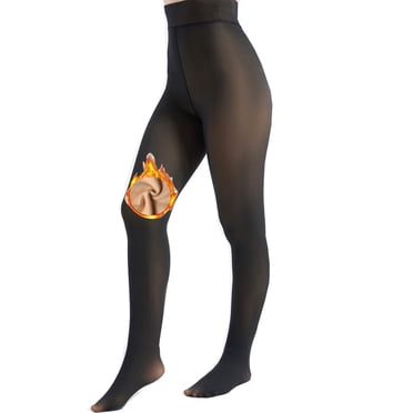 Fleece Lined Tights Women, Thick Warm Sheer Tights for Women, Fake Translucent Winter Pantyhose Thermal Leggings