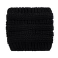 thumbnail image 2 of Baberdicy Women's Ponytail Beanie Hat, Winter Knit Slouchy Hat with Hole, Elastic Warm Cuffed Cap Black Universal Fit, 2 of 5
