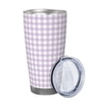 thumbnail image 2 of KLL Purple Checkboard Print 40oz Stainless Steel Insulated Car Cup with Spillproof Lid - Keep Your Drink Hot or Cold on the Go-Straw Three-piece Set, 2 of 8