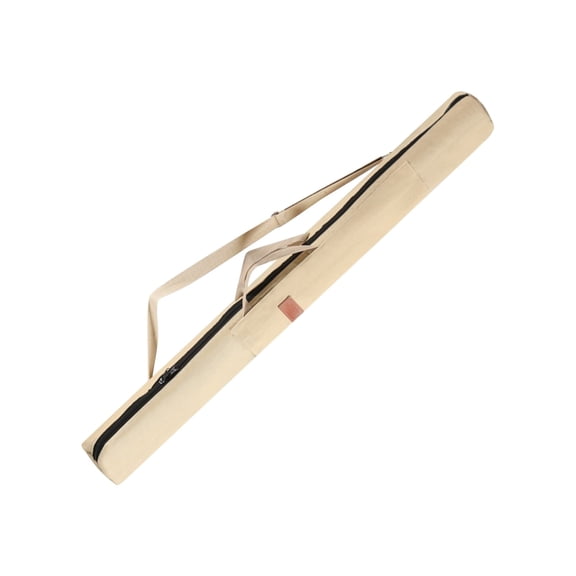 WeDecorBay Lightweight Canvas Fishing Rod Bag Large Capacity Umbrella Compartment External Pocket Durable Oxford Cloth Fishing Gear Storage Ideal for Outdoor Activities Hiking Camping Beige,Free Size