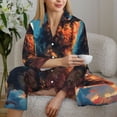 thumbnail image 6 of Lsque Colorful Cloud Shepherd Dog Pattern Long Sleeve Pajama Set for Women - Soft 2-Piece Sleepwear and Loungewear Set with Pockets, Comfy Nightwear-XX-Large, 6 of 7