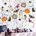 thumbnail image 3 of 48 Pcs Halloween Hanging Swirls Decoration Spooky Ceiling Spiral Streamer with Spider Pumpkin Ghost Sign for Halloween Home Decor, 3 of 7