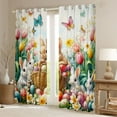 thumbnail image 2 of Feelyou Cute Bunny Rabbit Curtains Pack of 2 (42x84 Each) for Child, Cartoon Easter Egg Curtains Blackout, Spring Flower Floral Bedroom Curtains, Living Room Curtains Decor, 2 of 6