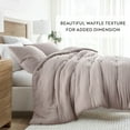 thumbnail image 2 of Noble Linens 3 Piece Mauve Waffle Textured All Season Down-Alternative Comforter Set, Twin/Twin XL, 2 of 7