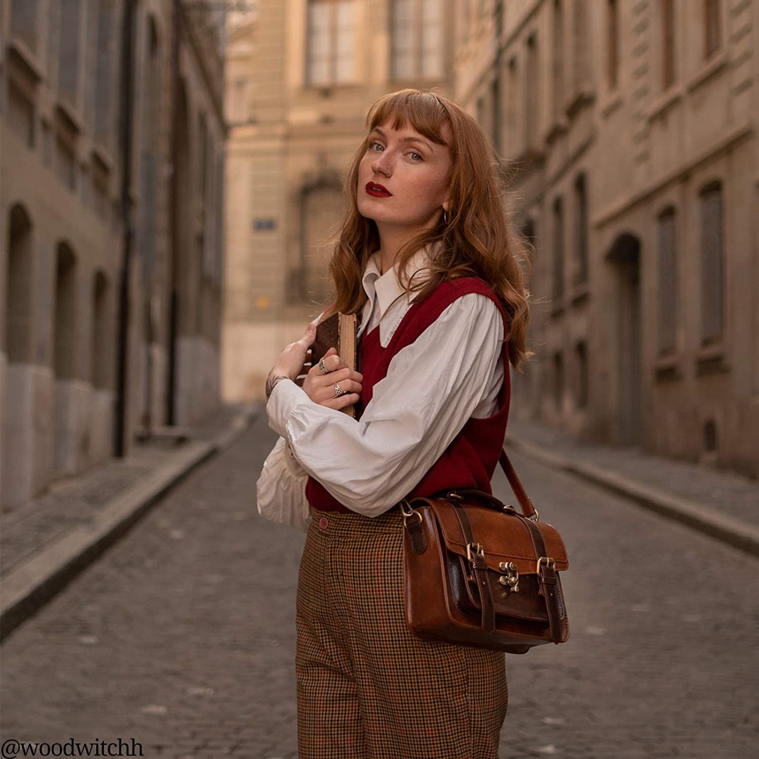 Faux Leather Satchel Purse 