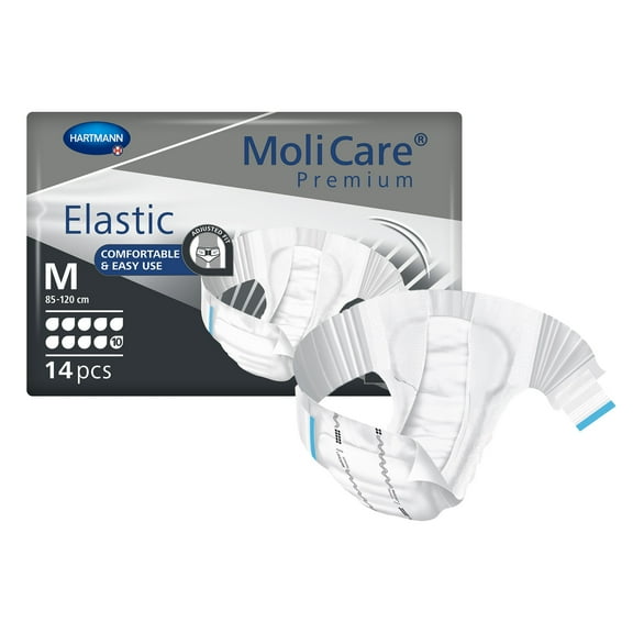 MoliCare Premium Incontinence Brief, 10D - Heavy Absorbency Adult Diaper, Unisex, Size Medium, 14 Count, 4 Packs, 56 Total