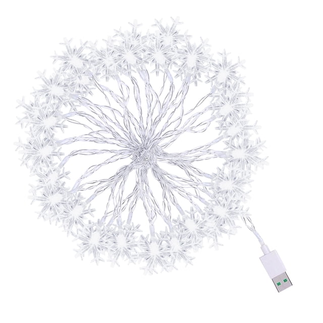 Ramiter Christmas Snowflake String Lights Decorations Winter Fairyland Decor Christmas Snowflake String Lights