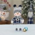 thumbnail image 2 of ZMKIAG Blue Fabric Doll for Christmas - Cute Ski Swing Snowman Decorative Plush Toy with Hat and Scarf, Unique Holiday Gift for Home Decor, Festive Tabletop or Tree Accessories, 2 of 9