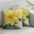 thumbnail image 3 of BANET Summer Pillow Covers Watercolor Daisy Yellow Floral Outdoor Throw Pillow Covers Set of 2 Rustic Pillowcases Farmhouse  Cushion Covers for Couch Bed Sofa Spring Summer Home Decor 20x20in, 3 of 7