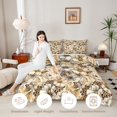 thumbnail image 3 of Manfei Retro Floral Leopard Print Twin Comforter Sets 2pcs,Watercolor Flowers Bedding Set,1 Comforter and 1 Pillowcase,Reversible, 3 of 6